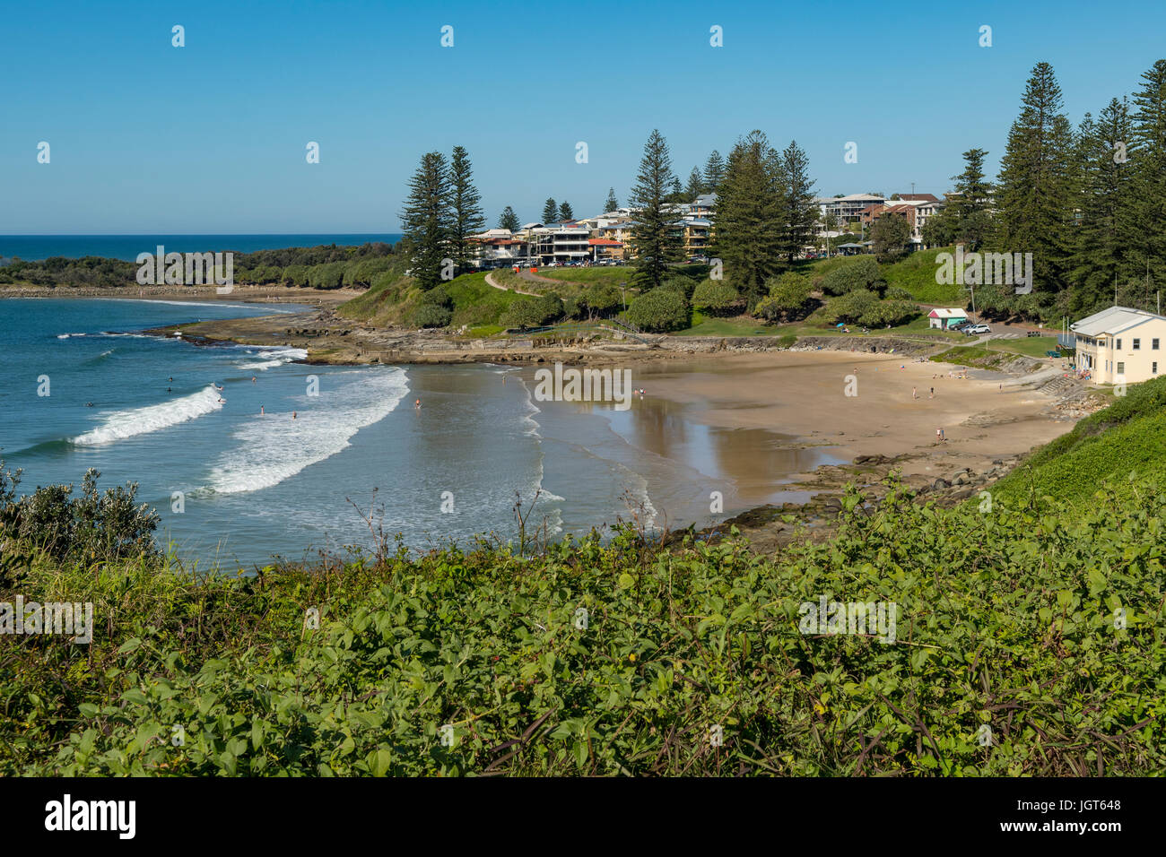 Strand in Yamba, NSW, Australien Stockfoto