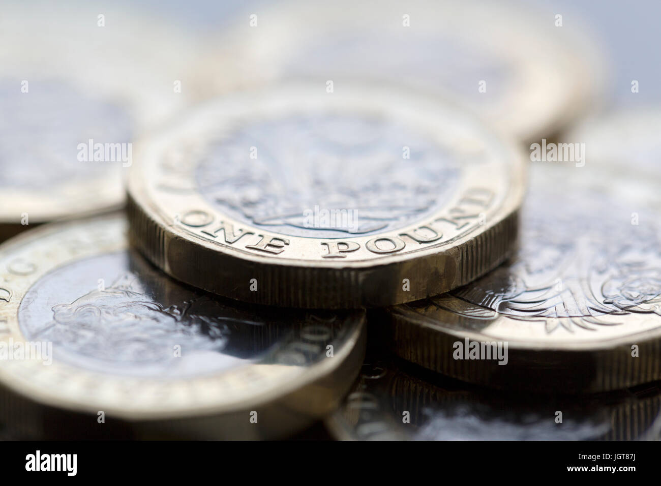 Die neue britische £1 Münzen (2017). Stockfoto