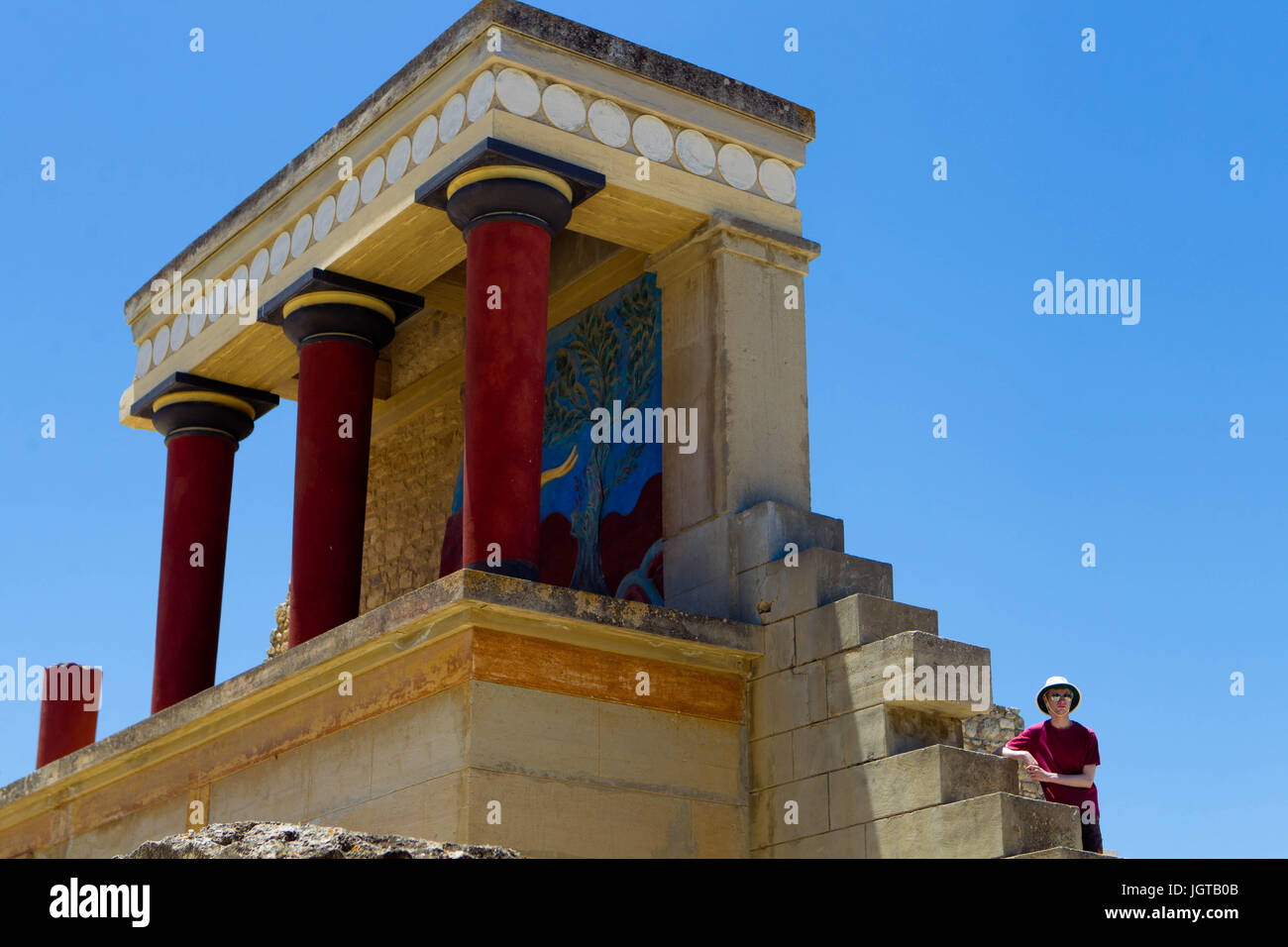 Der Norden Propylaeum. Palast von Knossos, Kreta, Griechenland. Stockfoto