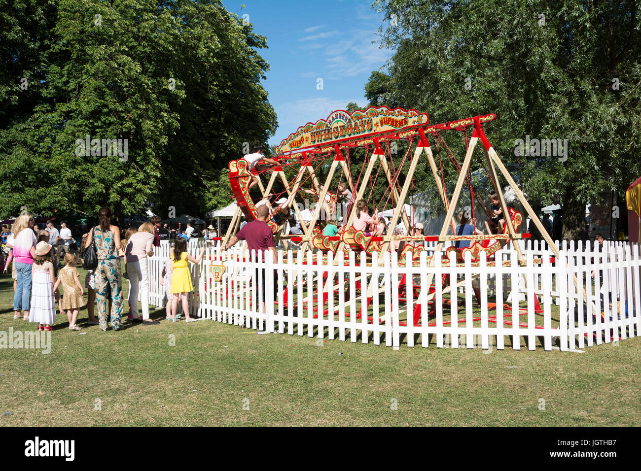 Die jährliche Barnes Dorf Fair statt auf gemeinsame Barnes in SW-London, UK Stockfoto