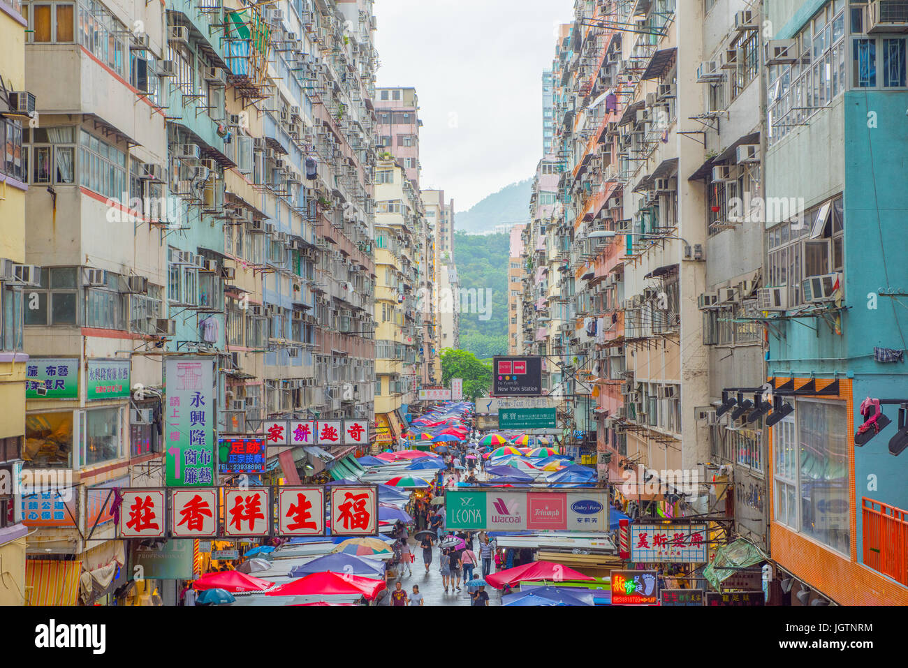 Straßenmarkt in Hong Kong, China Stockfoto