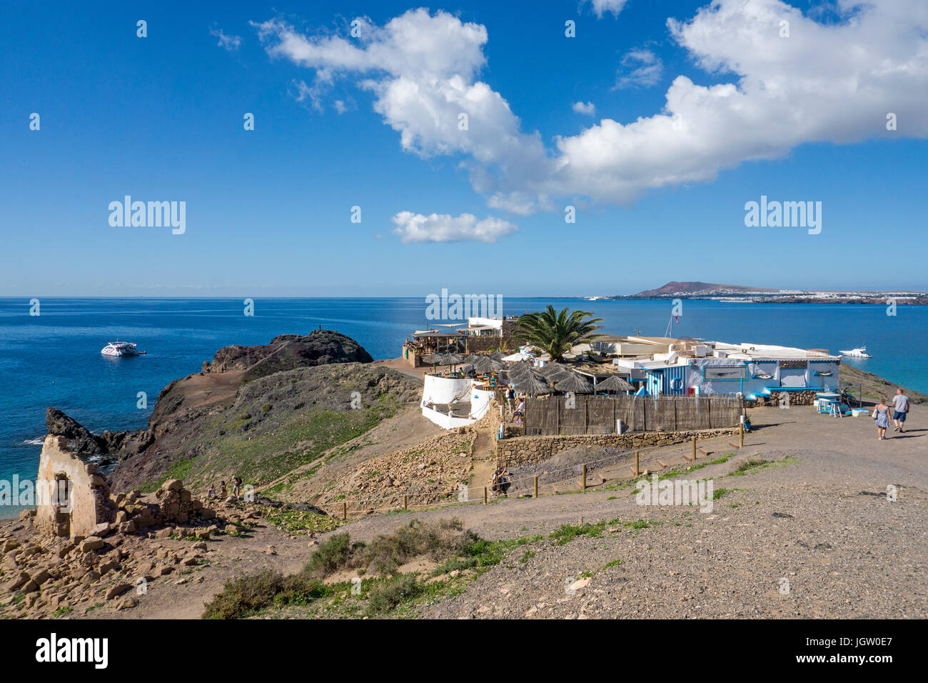 An der Playa de Papagayo, Punta Papagayo, Playa Blanca, Insel Lanzarote, Kanarische Inseln, Spanien, Europa Gastronomie Stockfoto