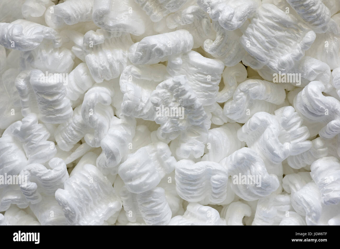 weißer Schaum Verpackung Erdnüsse Hintergrundtextur Stockfoto