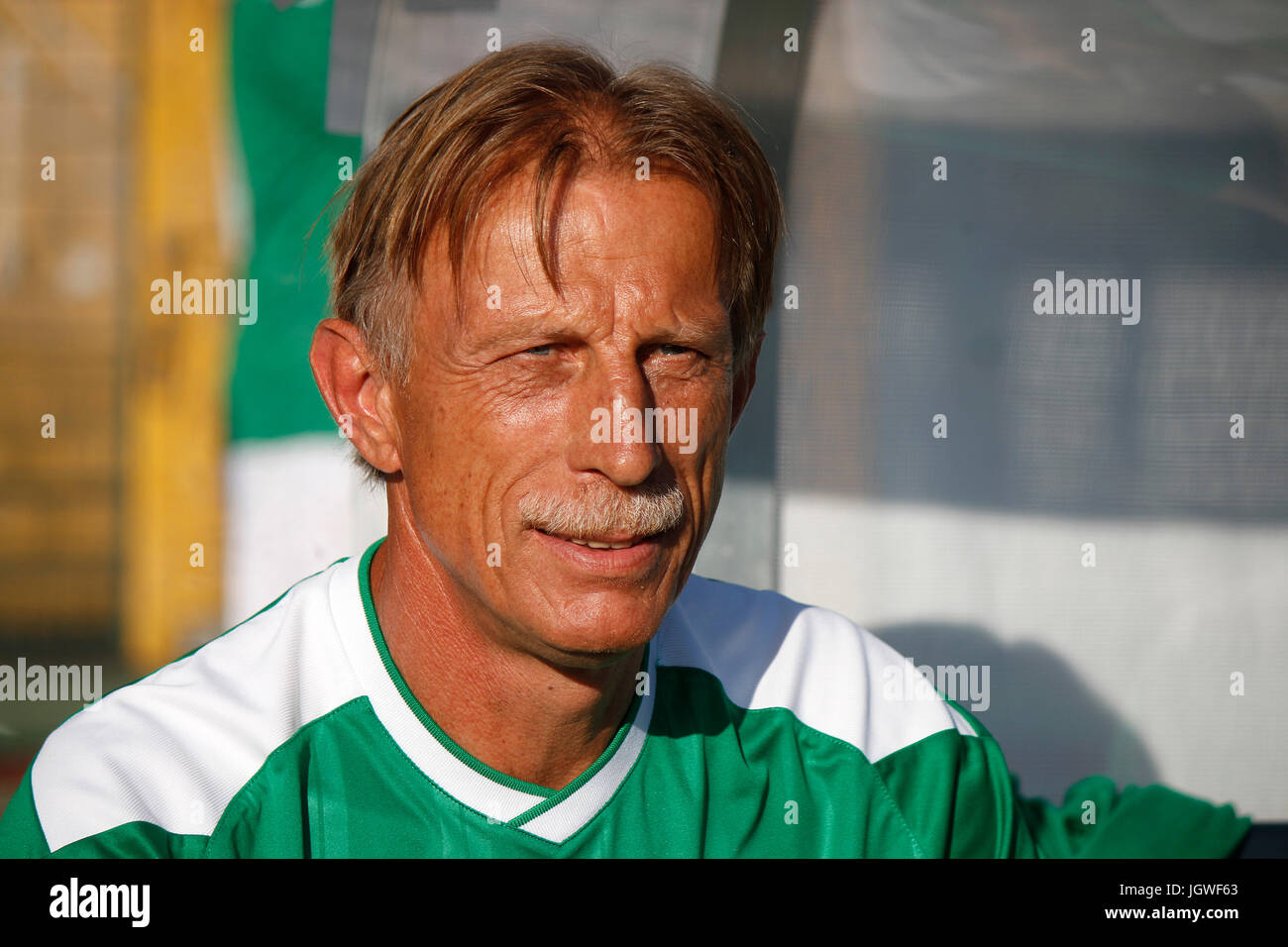 Christoph Daum - Benefiz-Fussball-Spiel Zwischen Dem "FC Bundestag" Und Dem "FC FQSD", Friedrich-Ludwig-Jahn-Sportpark, 27. Juni 2017, Berlin. Stockfoto