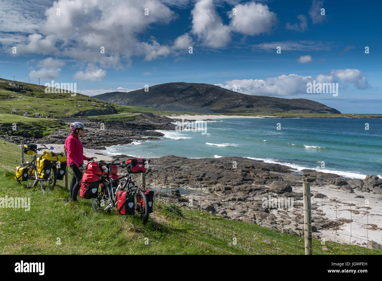 Radfahren die Hebridean Weg Stockfoto