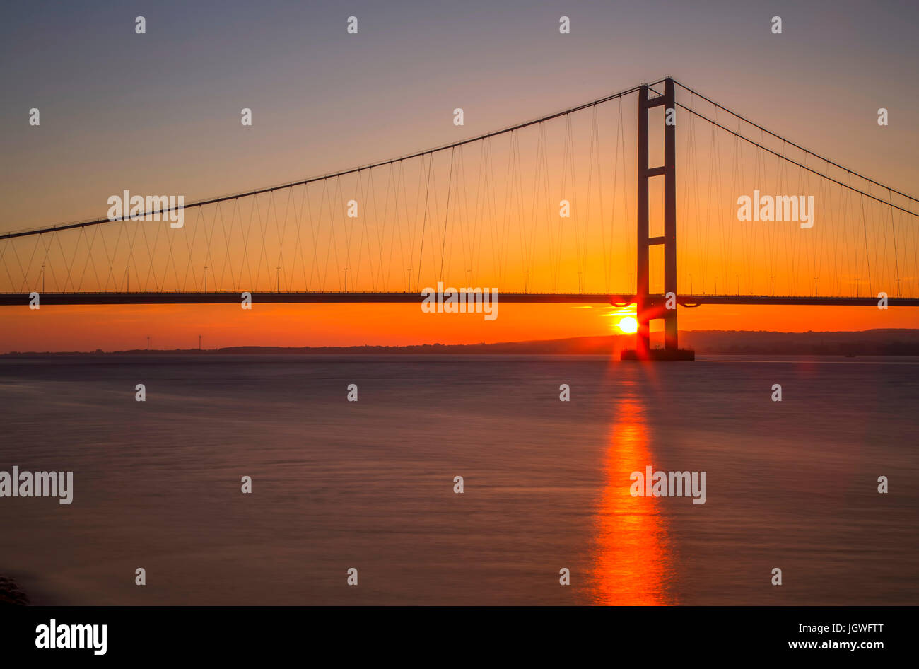Humber Bridge Sonnenuntergang Stockfoto