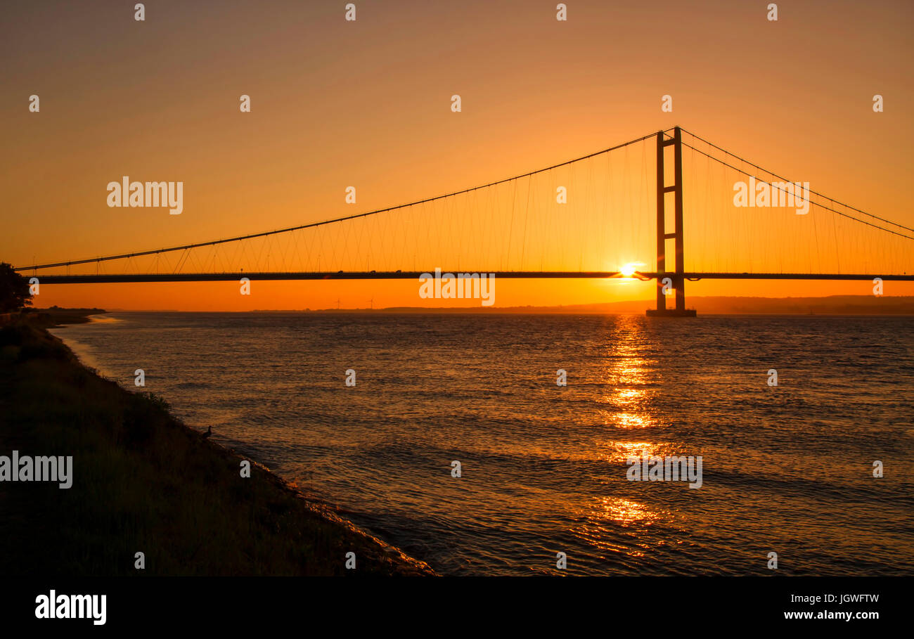 Humber Bridge Sonnenuntergang Stockfoto