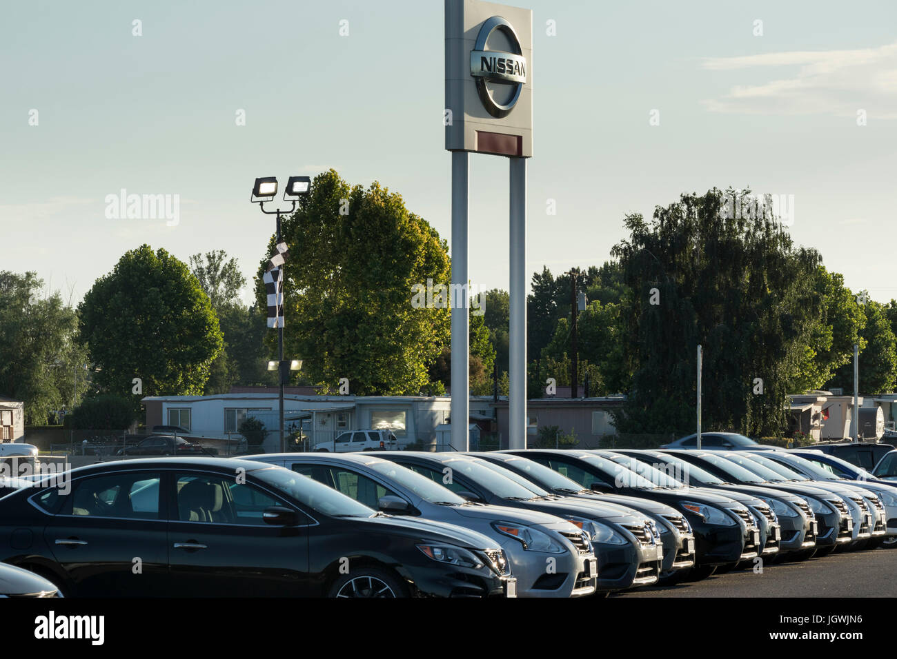 neu- und Gebrauchtwagen zum Verkauf in Pasco Autopark, Tri-Cities, WAashington Zustand Stockfoto