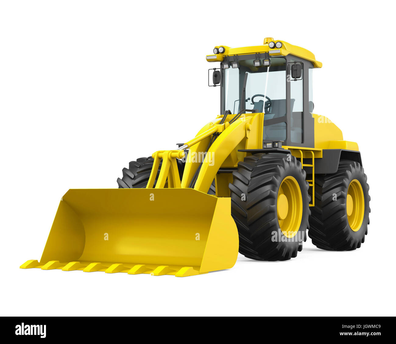 Radlader Planierraupe isoliert Stockfoto