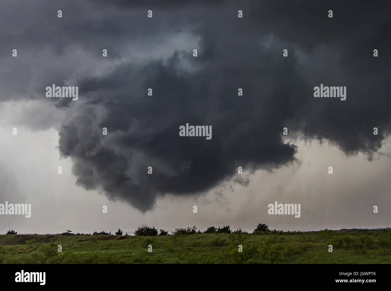 Rotierende Wolke über ländliche Gegend, Waynoka, Oklahoma, USA, Nordamerika Stockfoto