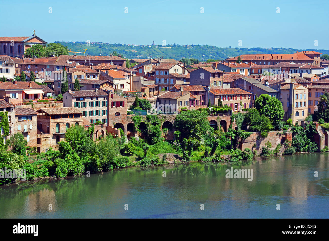 Albi Stadt und Fluss Tarn, Occitanie, Frankreich Stockfoto