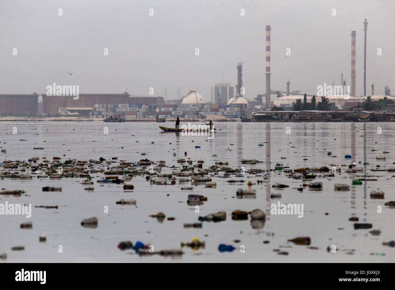 DIE LAGUNE VON ABIDJAN, ELFENBEINKÜSTE, WESTAFRIKA Stockfoto