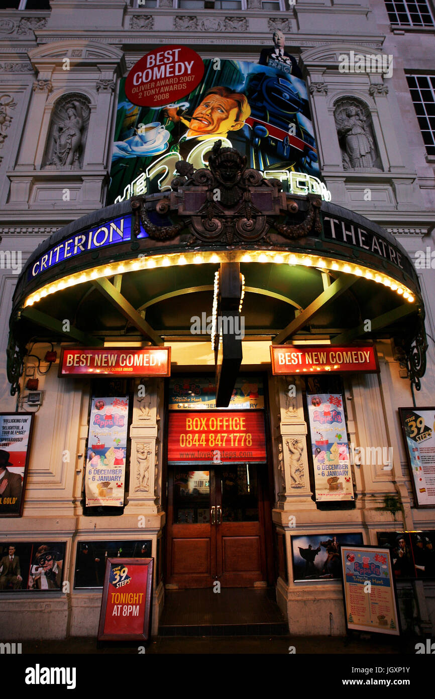 London, UK - 11. Dezember 2012: Außen Anzeigen von Criterion Theatre, West End Theater befindet sich am Piccadilly Circus, City of Westminster, seit 1874, d Stockfoto