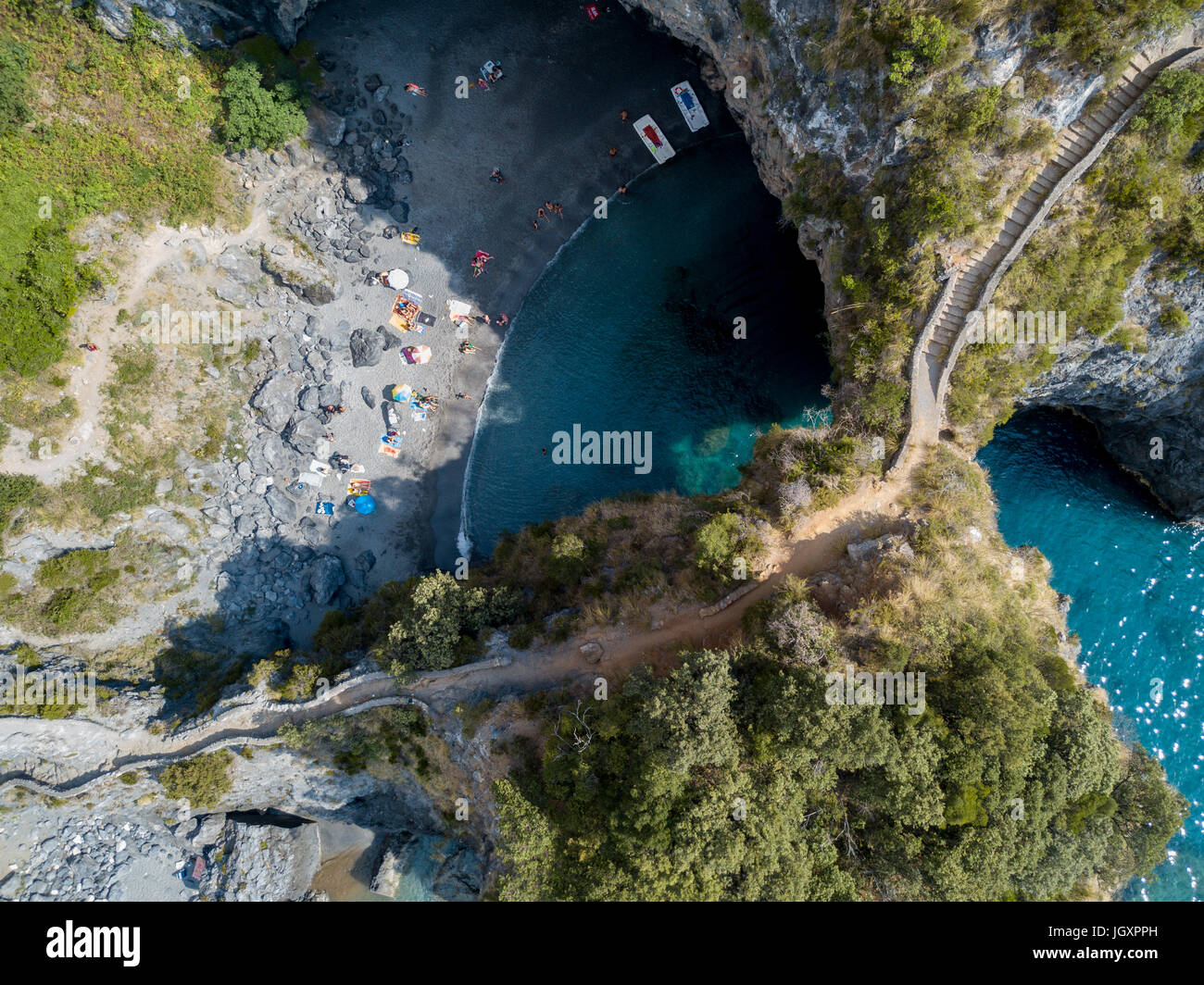 Grande Arche, Luftaufnahme, Arch Rock, Arco Magno und Beach, San Nicola