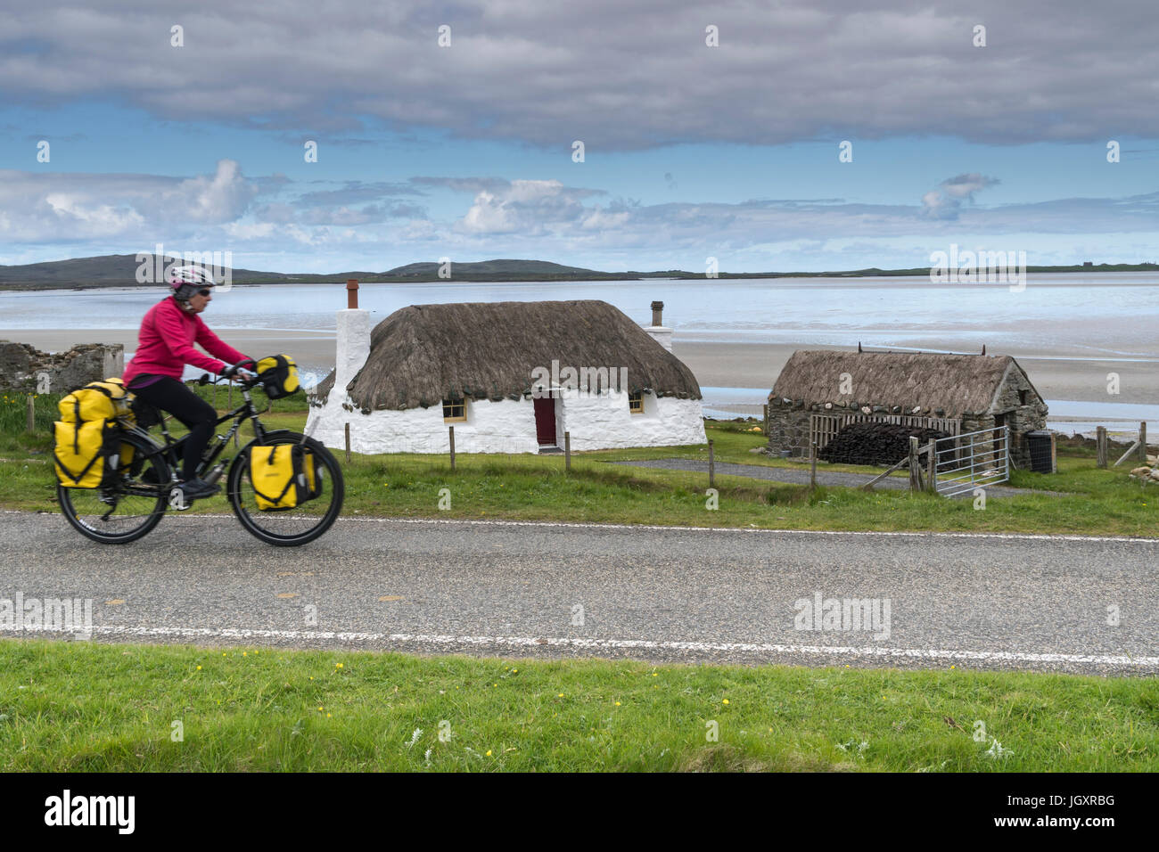 Traditionelle Hebridean weiße Haus Stockfoto