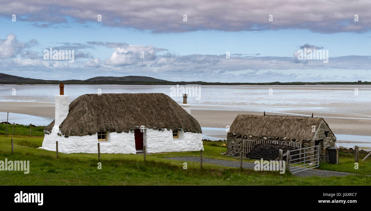 Traditionelle Hebridean weiße Haus Stockfoto