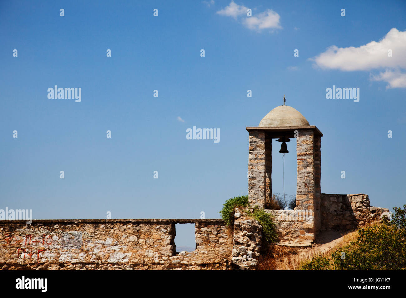 Palamidi-Festung Glockenturm, Nafplion, Griechenland Stockfoto