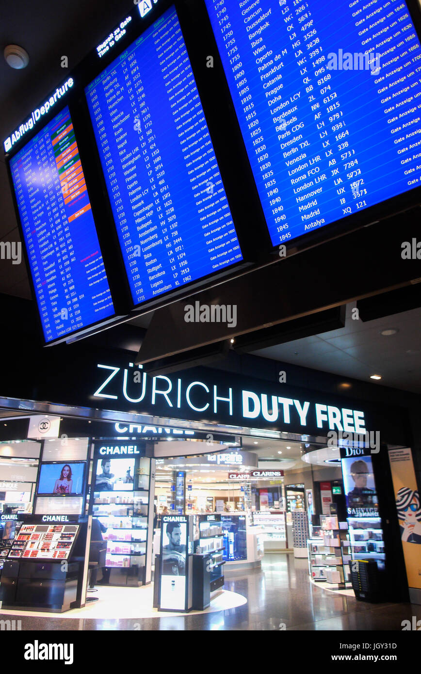 Gesamtansicht des Flughafen Zürich (Schweiz) Stockfoto