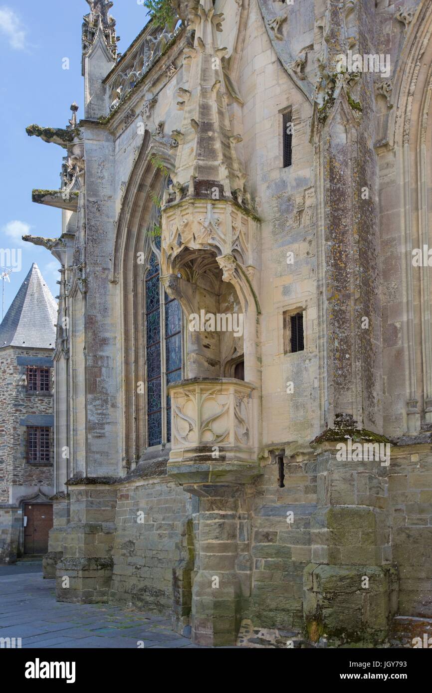 Frankreich, Région Normandie (Ancienne Basse Normandie), Manche, Saint-Lô, Capitale des Ruines Église Notre-Dame, Chaire Extérieure Foto Gilles Targat Stockfoto