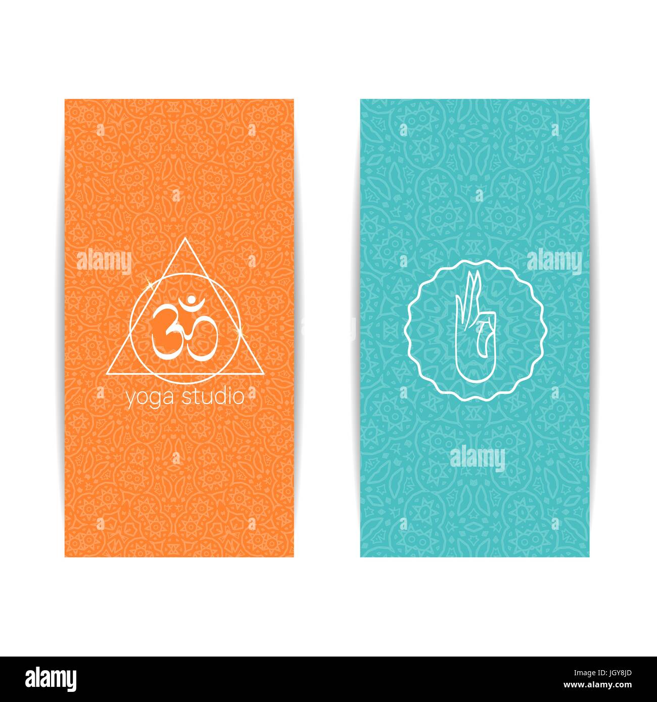 Yoga-Klasse und Studio-Vorlage-banner Stock Vektor