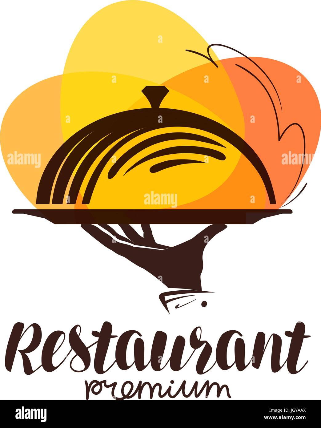 Restaurant-Logo. Icon oder Symbol für Design-Menü Restaurant, Kantine oder im Café. Schriftzug-Vektor-illustration Stock Vektor