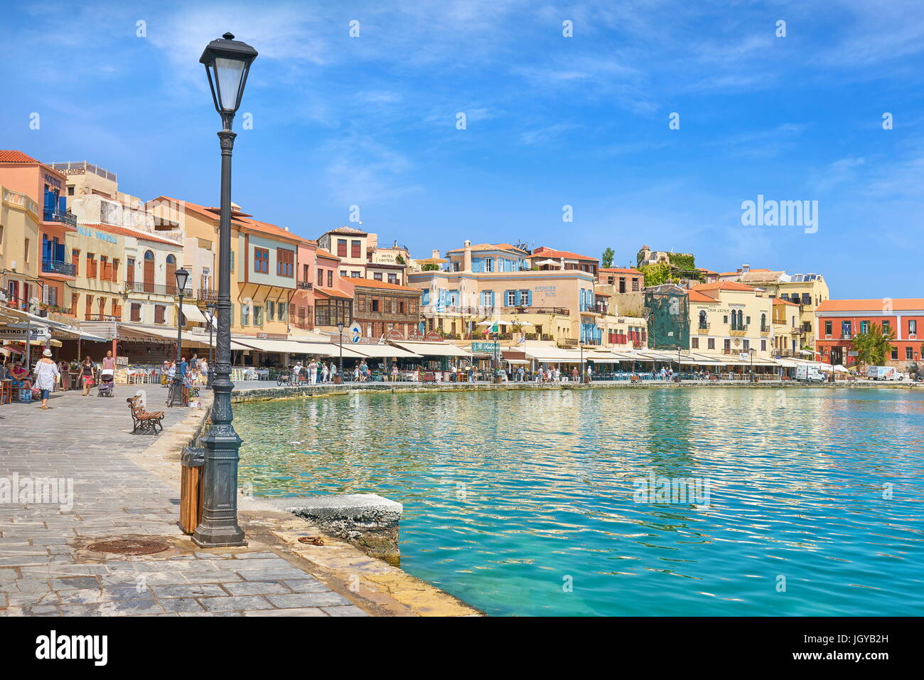 Venezianische Hafen der Altstadt von Chania, Kreta, Griechenland Stockfoto