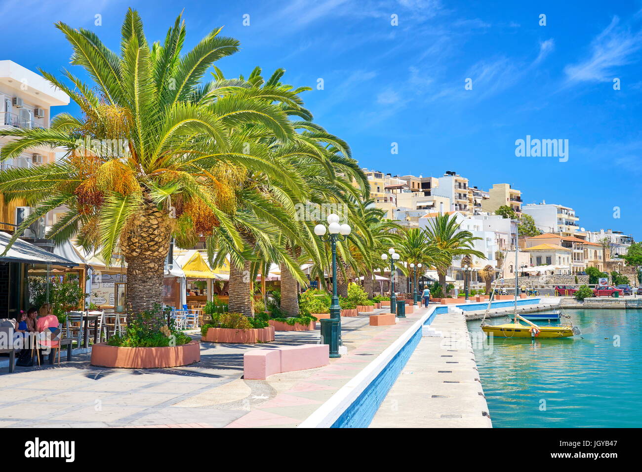 Promenade in Sitia, Kreta, Griechenland Stockfoto