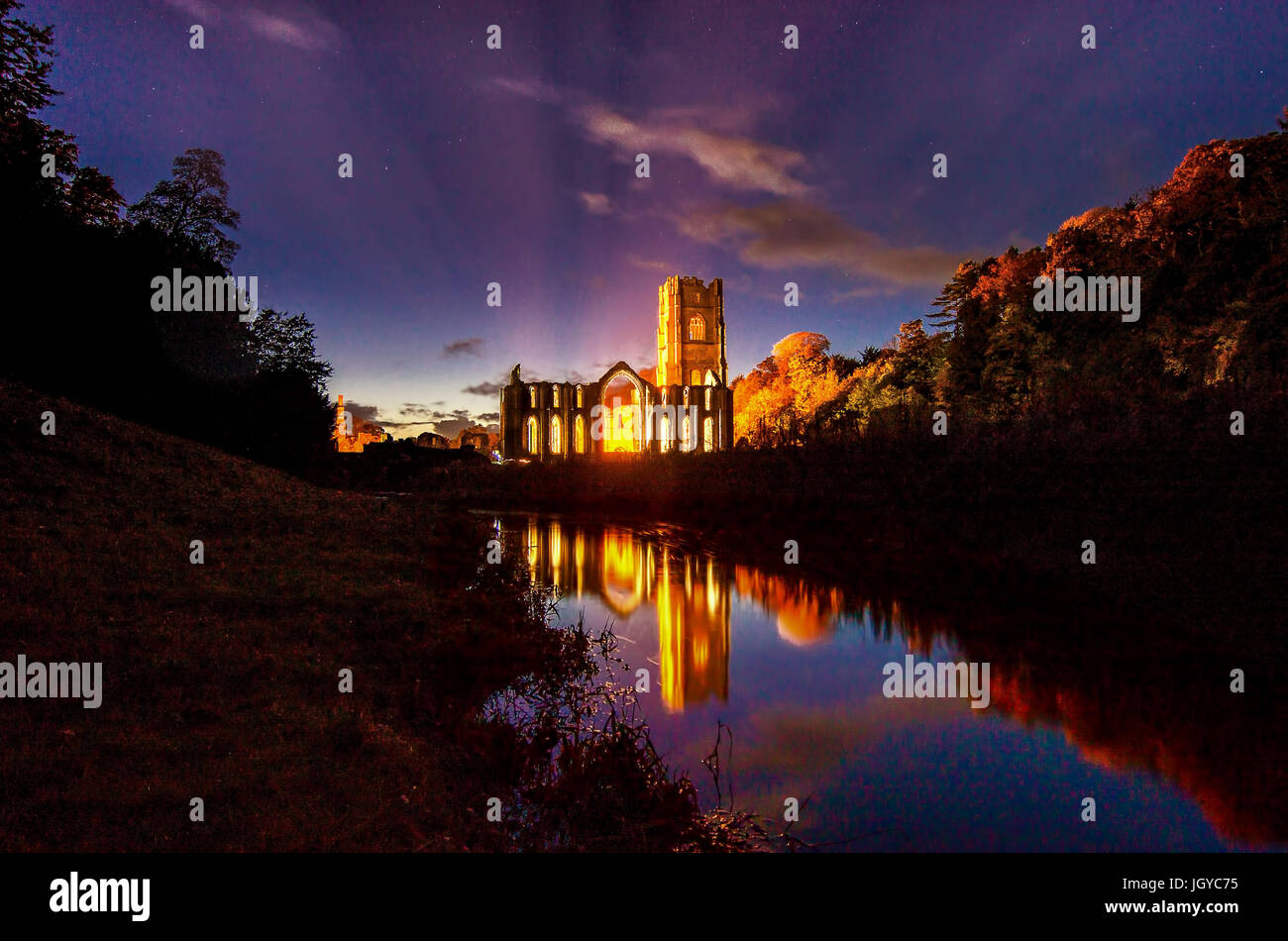 Fountains Abbey Stockfoto