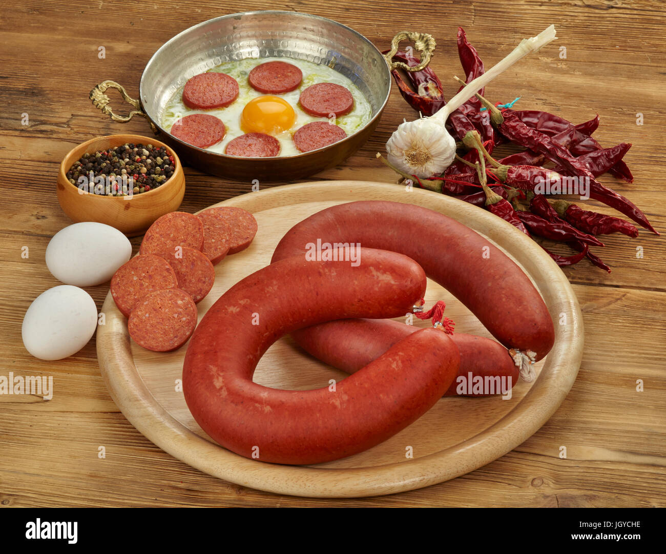 Wurst (türkische Sucuk) Konzept Foto Stockfoto