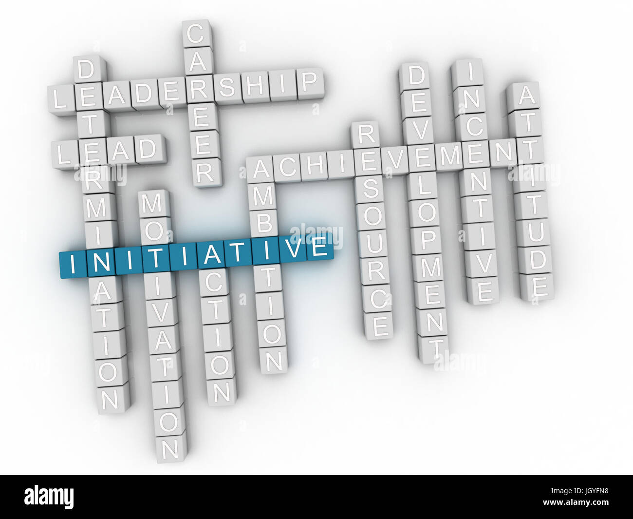 3D Initiative Konzept Wortwolke Stockfoto