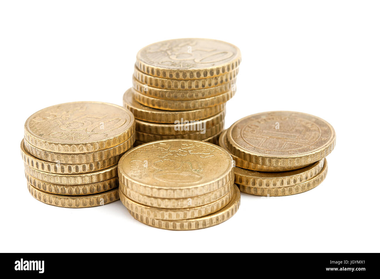 Münze isoliert auf weißem Hintergrund Stockfoto
