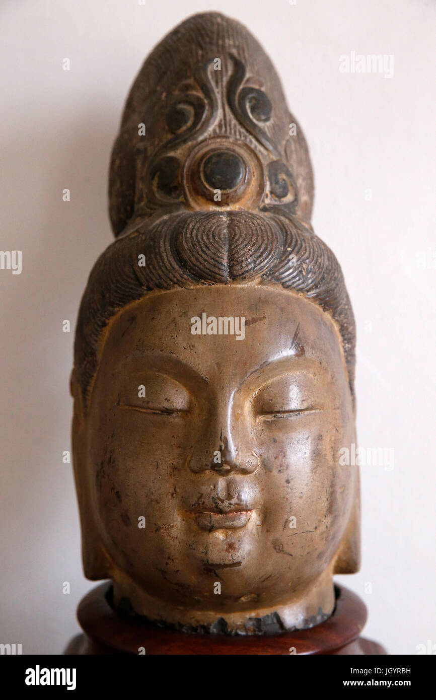 Buddha-Kopf. Frankreich. Stockfoto