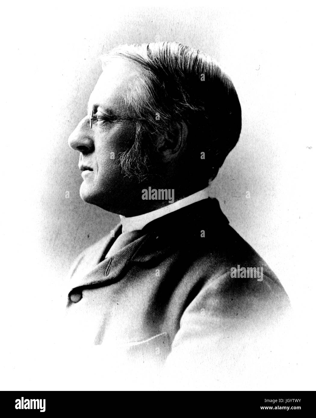 Schultern Porträt des Professors und pädagogische Administrator Charles William Eliot im Profil, 1883. Stockfoto