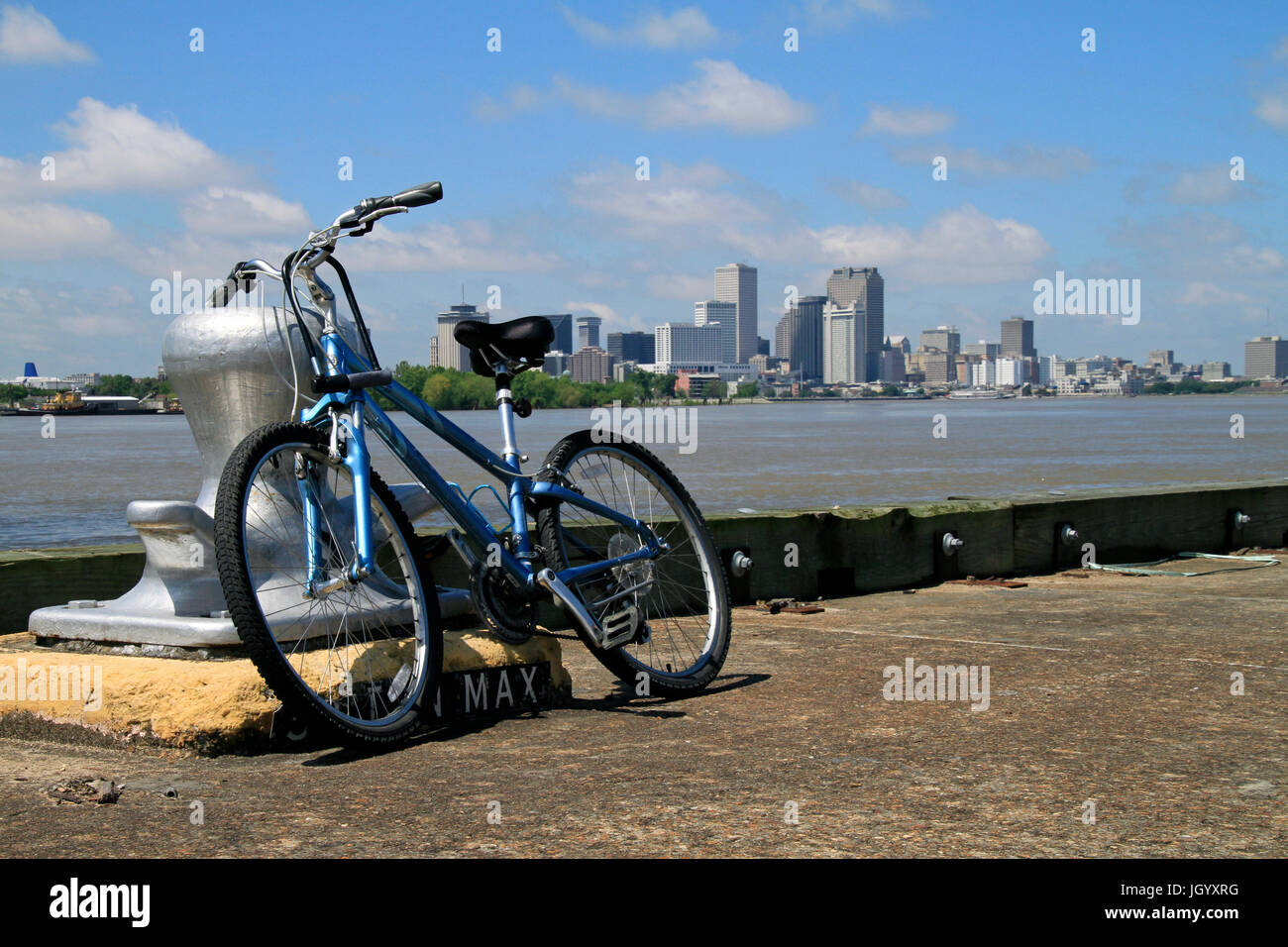 Radtour entlang Mississippi Fluß Stockfoto