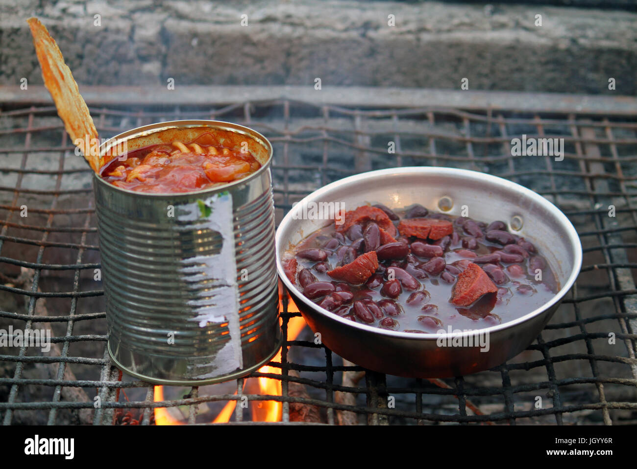 Camping Reise Essen Stockfoto