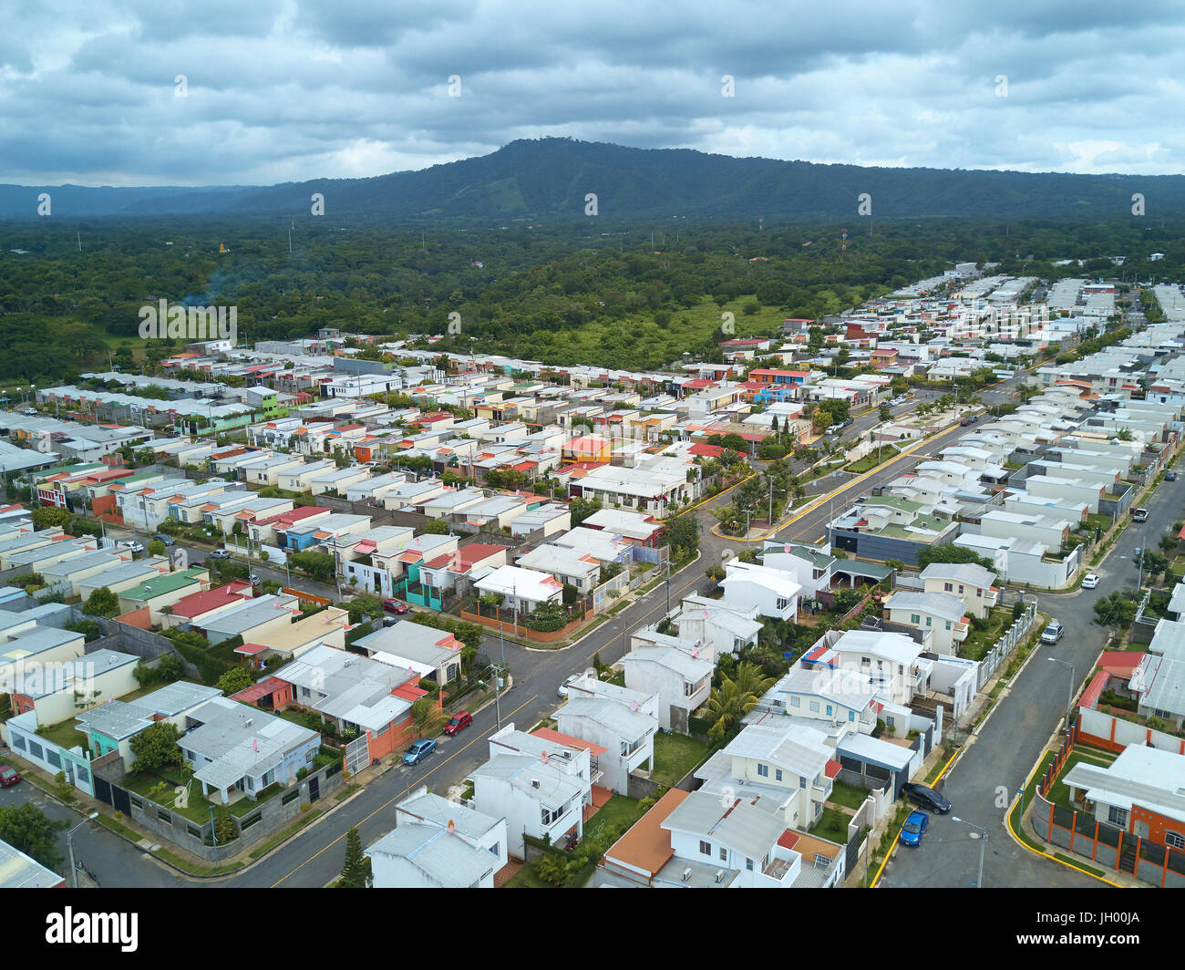 Neighorhood im Wohngebiet Top Luftbild Stockfoto