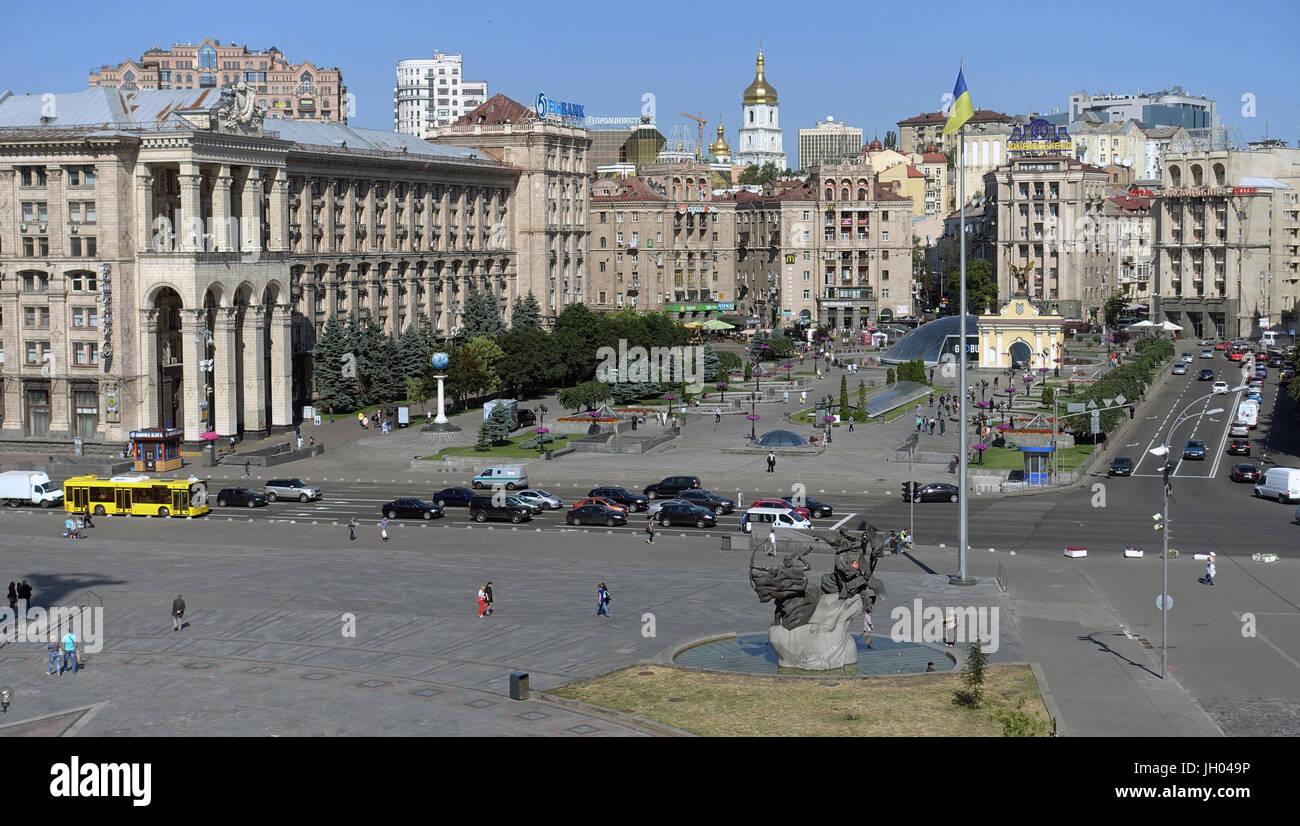 Maidan Nezalezhnosti quadratische Kiew, Ukraine Stockfoto