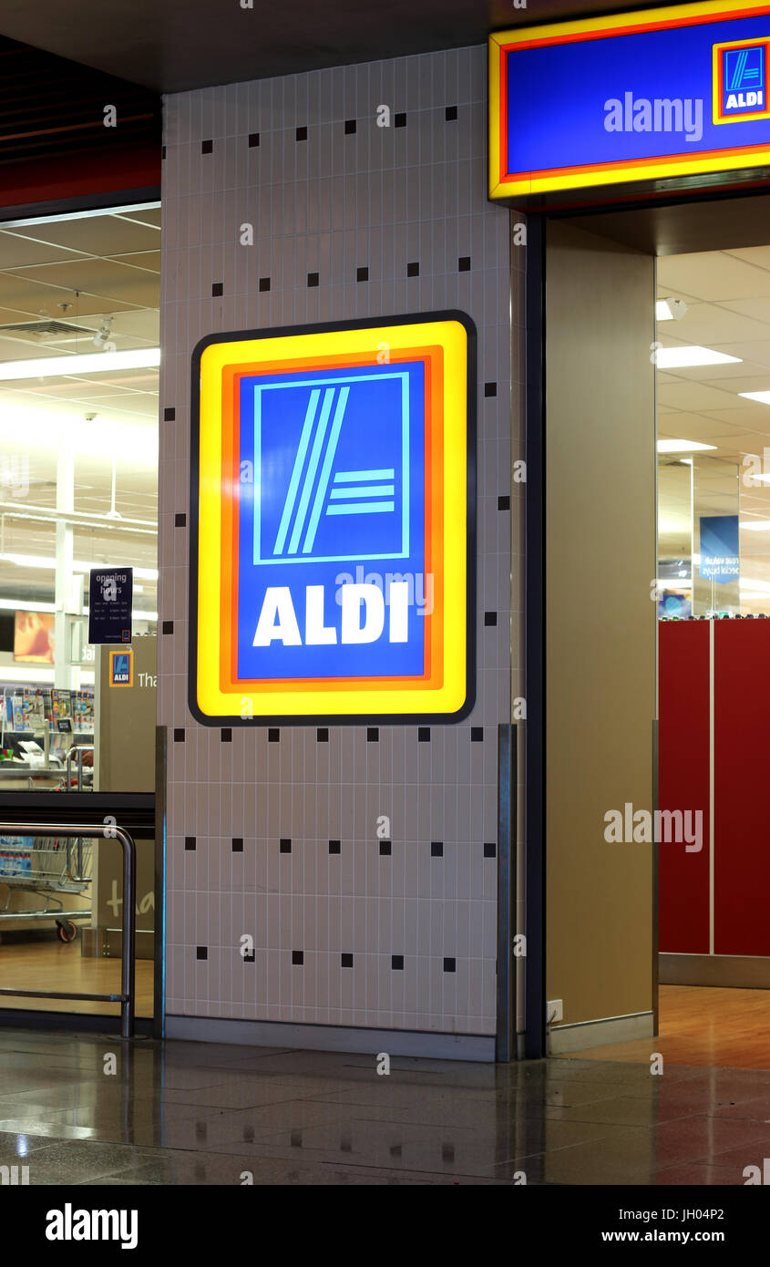 Aldi-Supermarkt in Melbourne Victoria Australien Stockfoto