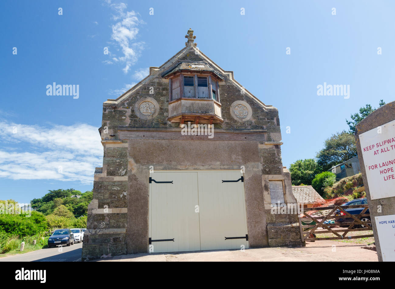 Die alten Rettungsboot Station bei Hope Cove in South Hams, Devon Stockfoto