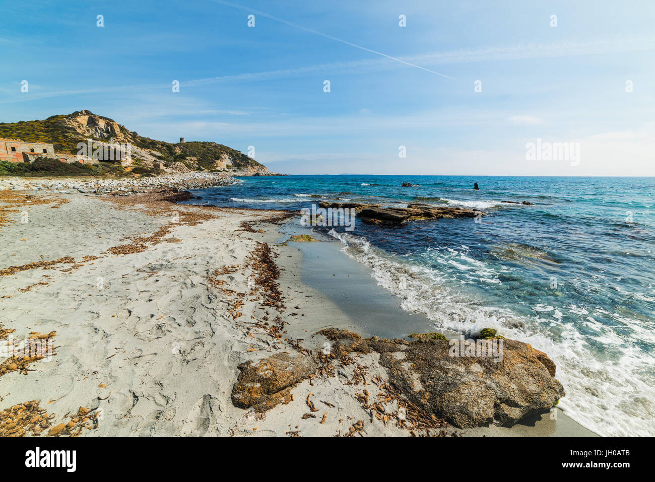 Capo Carbonara Küstenlinie, Sardinien Stockfoto