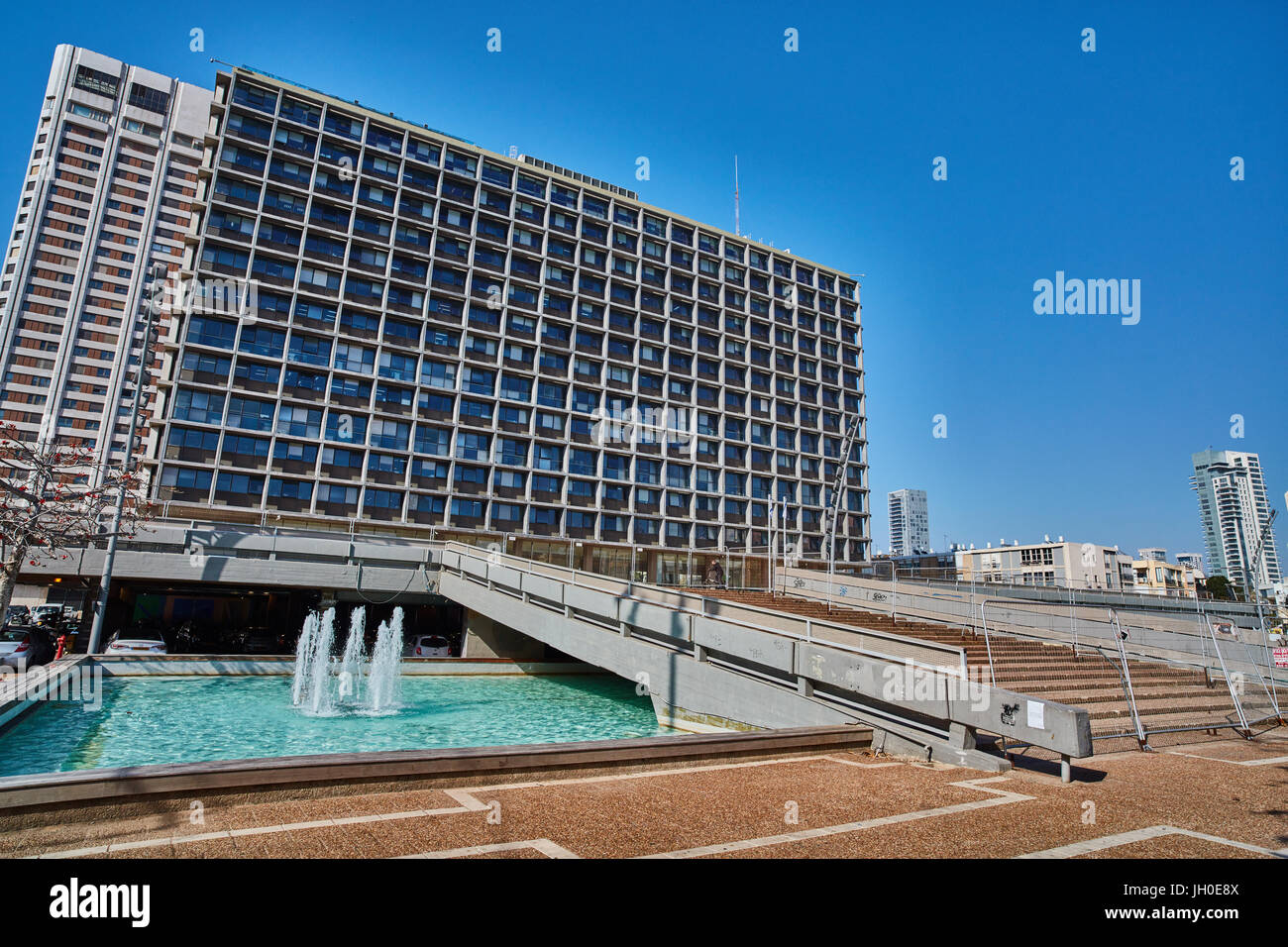 Tel Aviv - 10.02.2017: Berühmte Yitzhak Rabin Square, Tageszeit Stockfoto