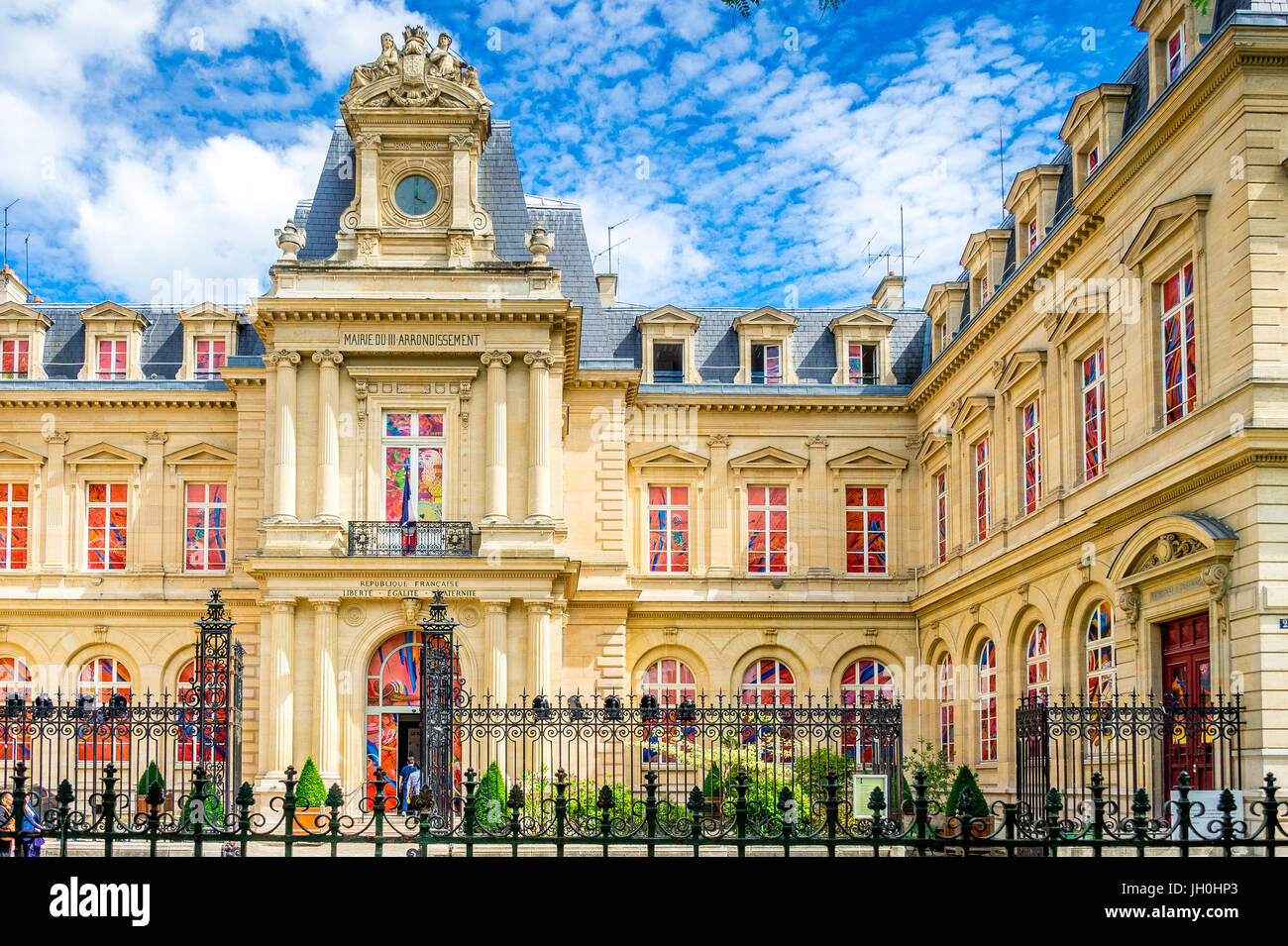 Das Rathaus des 3. Arrondissements in Paris Stockfoto