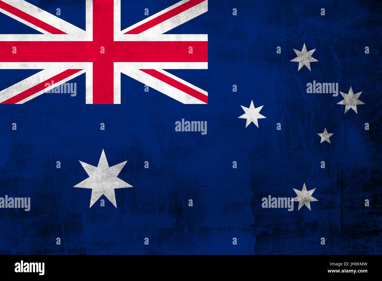 Australische Grunge-Flagge auf der Betonwand Stockfoto