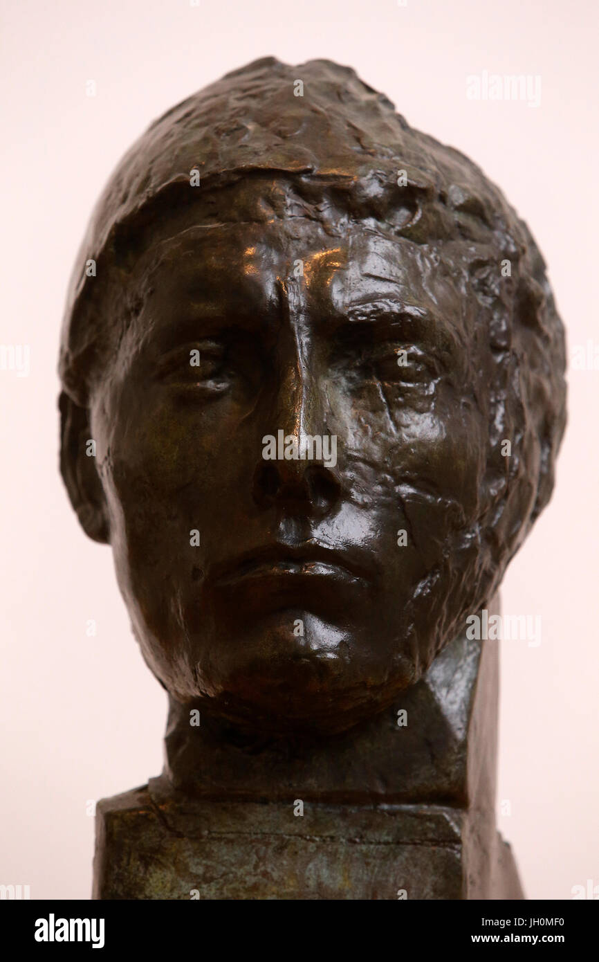 Antoine Bourdelle Museum, Paris. Kopf des Apollo. 1925. Bronze. Frankreich. Stockfoto