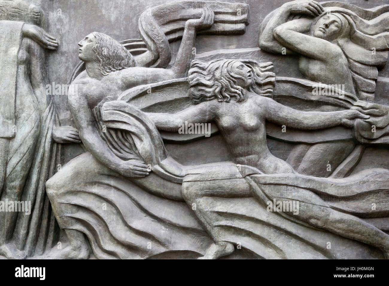 Antoine Bourdelle Museum, Paris. Musen läuft auf Apollo. Bronze. 1912. Frankreich. Stockfoto