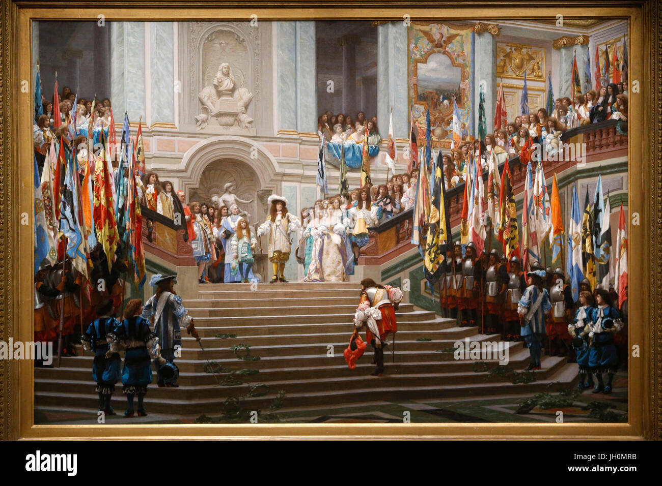 Musée d ' Orsay. Jean Leon Gerome. Ludwig XIV. Gruß Grand Conde. (Versailles, 1674). Öl auf Leinwand. 1878 Paris. Frankreich. Stockfoto