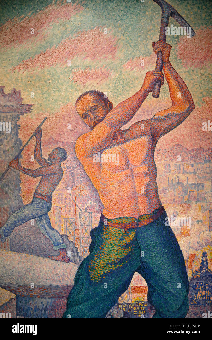Musée d ' Orsay. Paul Signac. Abriss-Arbeiter. Öl auf Leinwand, zwischen 1897 & 1899. Stockfoto