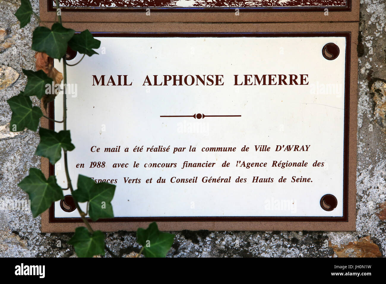 Alphonse Lemerre Mail. 1838 - 1912. Ville d ' Avray. Stockfoto