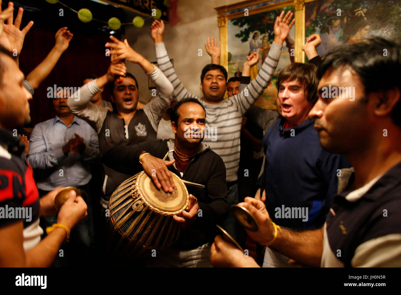 ISKCON-Anhänger feiern Diwali-fest. Frankreich. Stockfoto