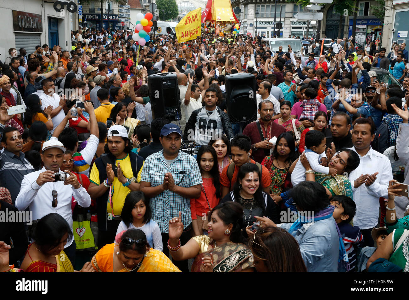 Ratha Yatra Charriot Festival in Paris. Frankreich. Stockfoto Ratha Yatra Charriot Festival in Paris. Frankreich. Stockfoto